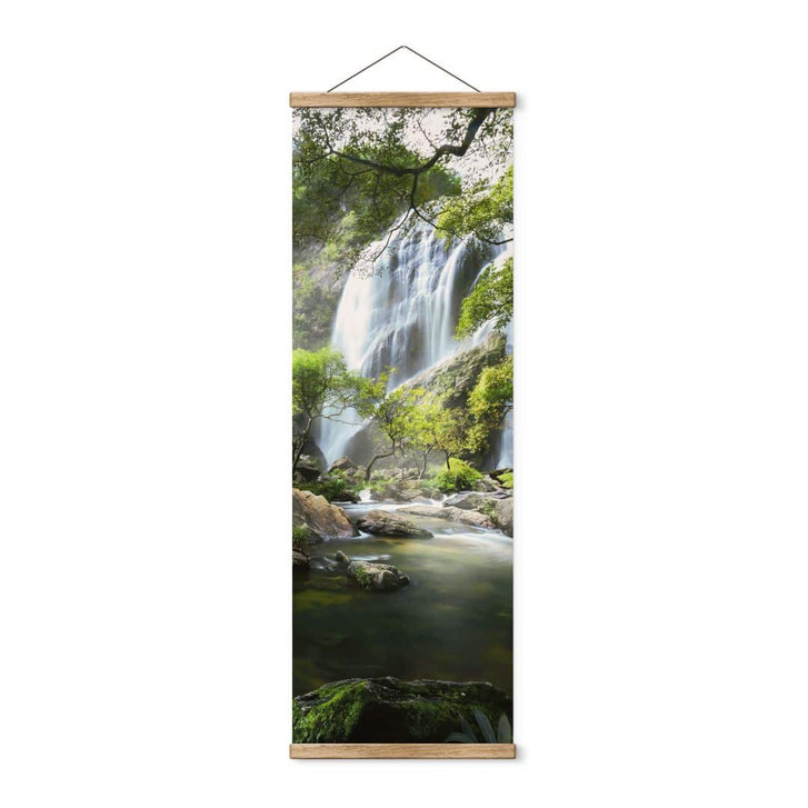 Stoffbild Wasserfall im Wald - Panorama - Foto - WA410687