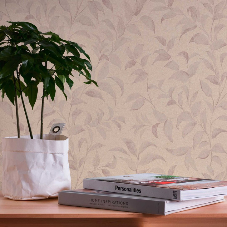 Vliestapete Silber Grau - florale Blättertapete - Tapete Wohzimmer Schlafzimmer Büro - WA395975