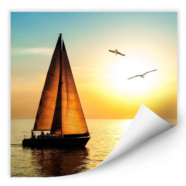 Wallprint Segelboot im Sonnenuntergang - WA189068