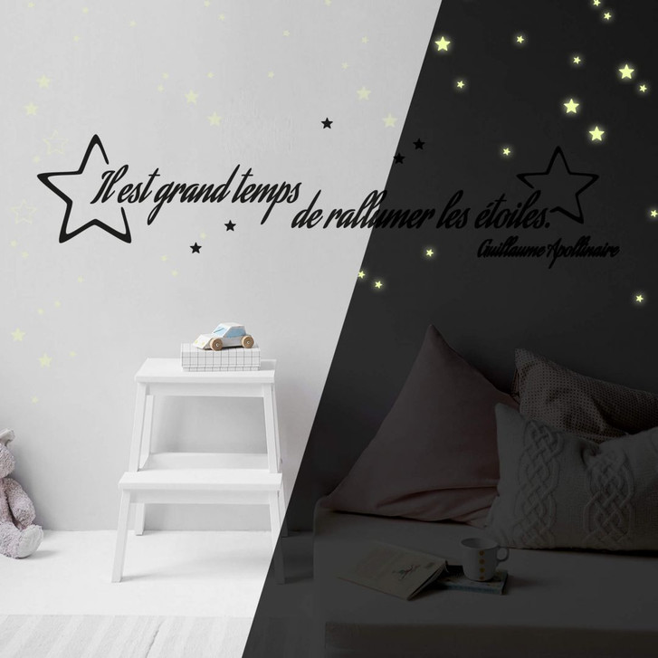 Wandtattoo Il est grand temps... inkl. Leuchtsterne - WA212490