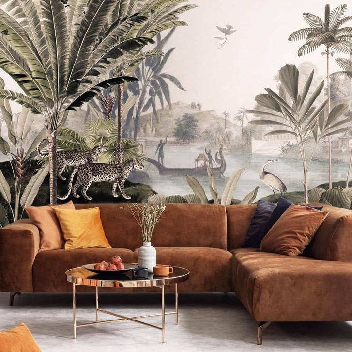 Fototapete Sir Edward - Landschaft mit Leoparden - WA331791