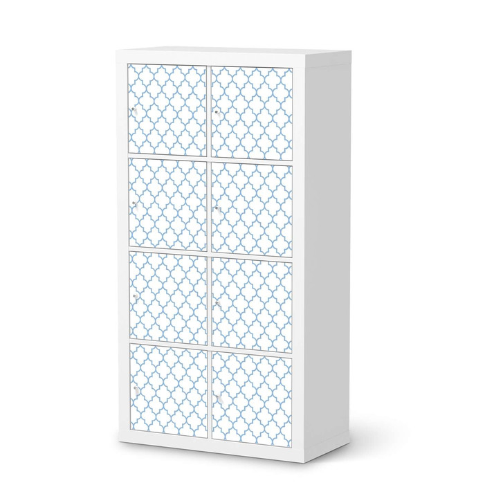Klebefolie IKEA Expedit Regal 8 Türen - Retro Pattern - Blau - CR111153