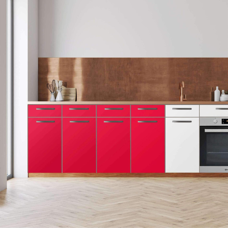 Küchenfolie - Unterschrank 160cm Breite - Rot Light - CR112410