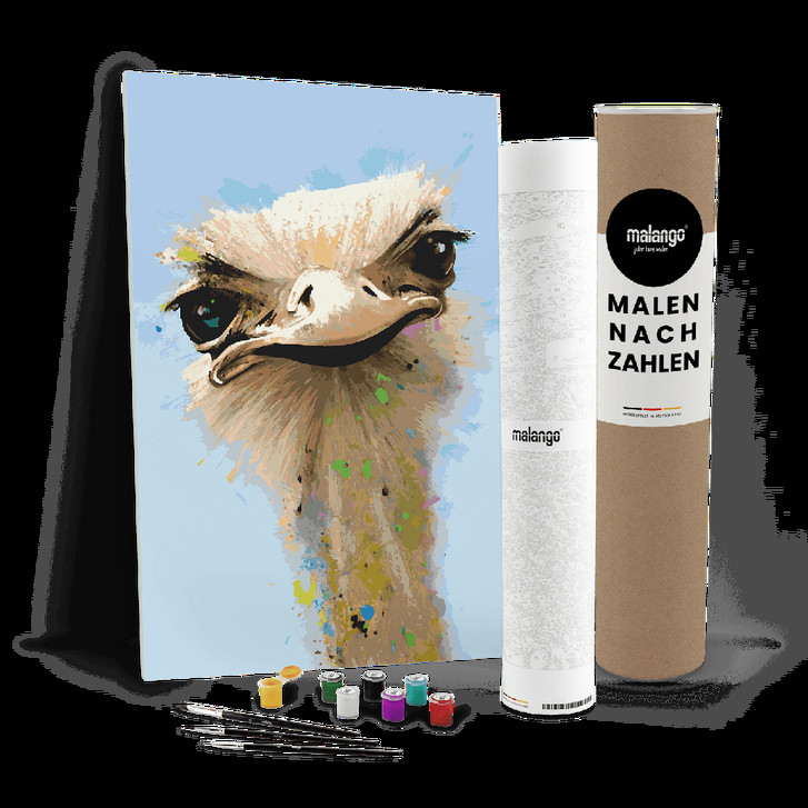 Malen nach Zahlen Leinwandbild - Straussenpaar Silvia - WA447574