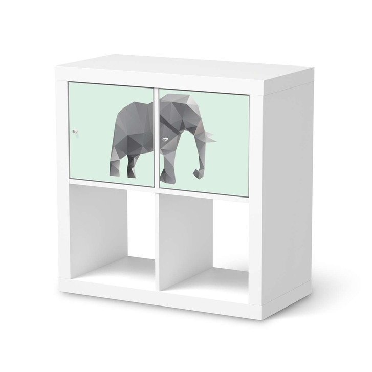 Möbel Klebefolie IKEA Expedit Regal 2 Türen (quer) - Origami Elephant - CR113464