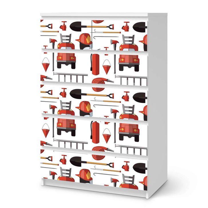 Möbel Klebefolie IKEA Malm Kommode 6 Schubladen (hoch) - Firefighter - CR113694
