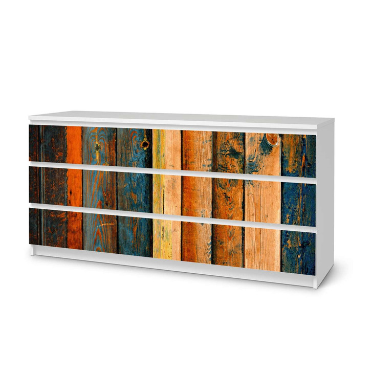 Möbelfolie IKEA Malm Kommode 6 Schubladen (breit) - Wooden - CR116651
