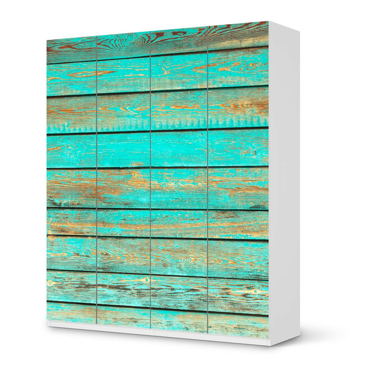 Möbelfolie IKEA Pax Schrank 236cm Höhe - 4 Türen - Wooden Aqua - CR116941