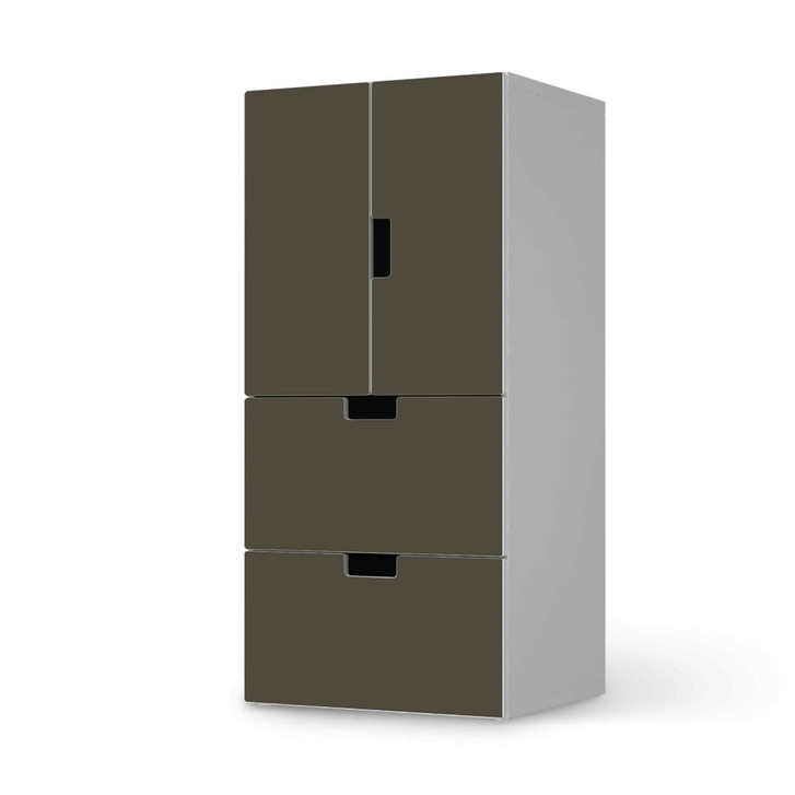 Möbelfolie IKEA Stuva / Malad - 2 Schubladen und 2 kleine Türen - Braungrau Dark - CR117050