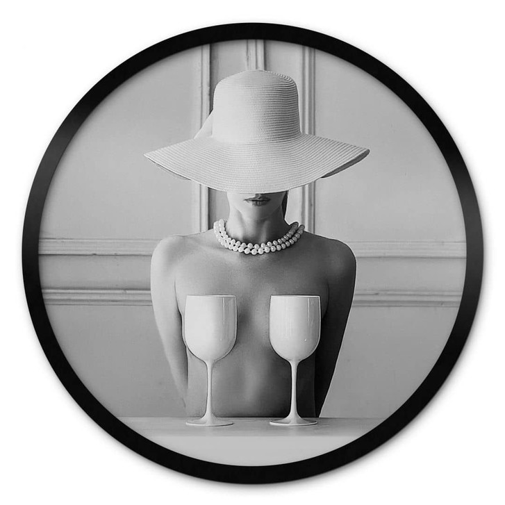Poster Frau mit Champagner Gläsern - Bolgov - Rund - WA437298