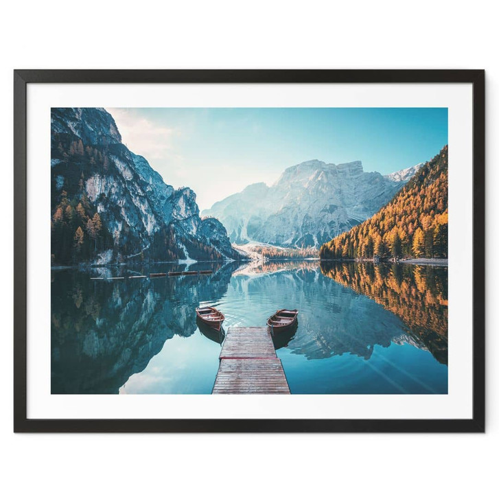 Poster Holzsteg am Pragser See in den Dolomiten - WA433335