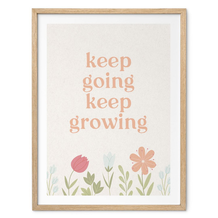 Poster Keep going keep growing | Mindset Poster mit Motivationsspruch - WA504846