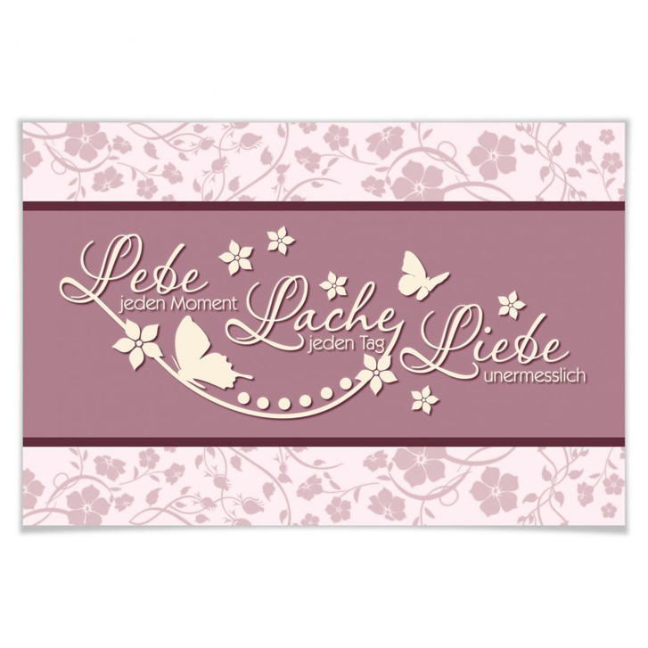 Poster Lebe jeden Moment Flieder - WA162964