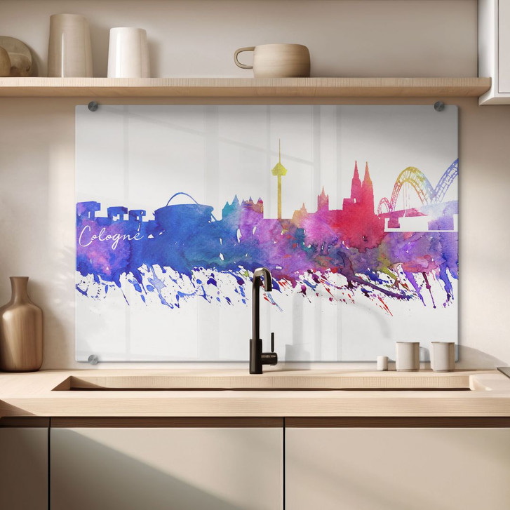 Spritzschutz Bleichner - Köln Aquarell Skyline - WA259717