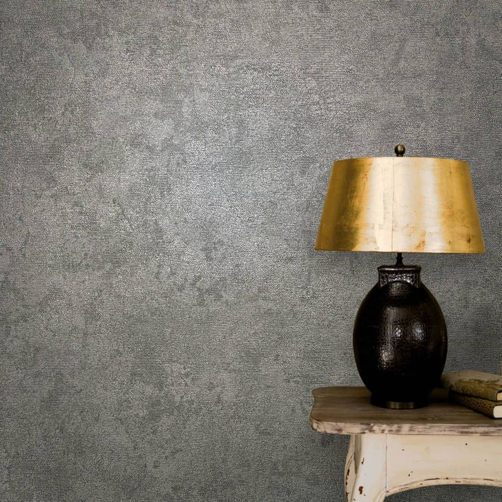 Vliestapete mit leicht linierter Struktur anthrazit Uni - WA450142