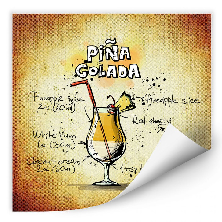 Wallprint Pina Colada - Rezept - WA188244
