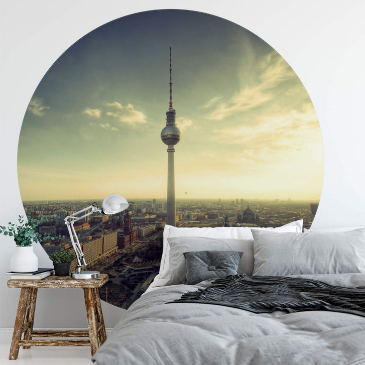 Fototapete Berliner Fernsehturm - Rund - Selbstklebend/Vlies - WA299248