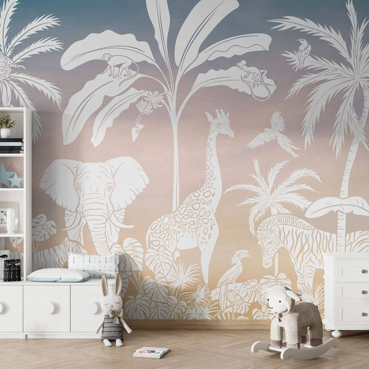 Fototapete Dschungelparadies mit Wildtieren - Ombre - Kikki Belle - WA443571