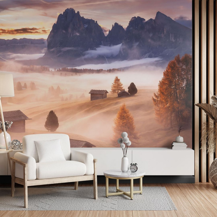 Fototapete Herbstnebel in den Alpen | Landschaftstapete - Selagea - WA449608