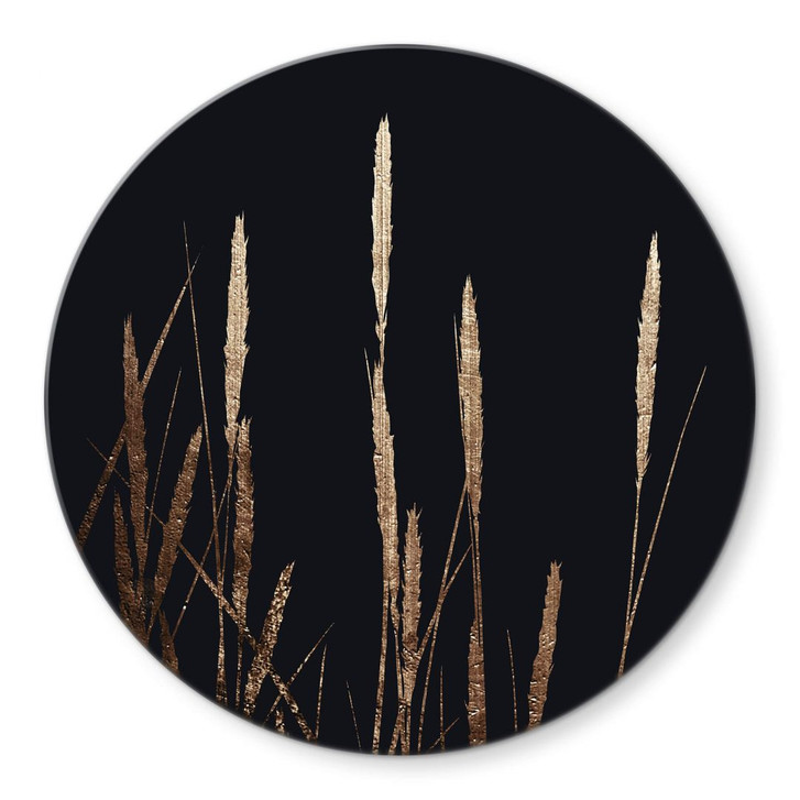 Glasbild Kubistika - Goldene Felder - Rund - WA345975