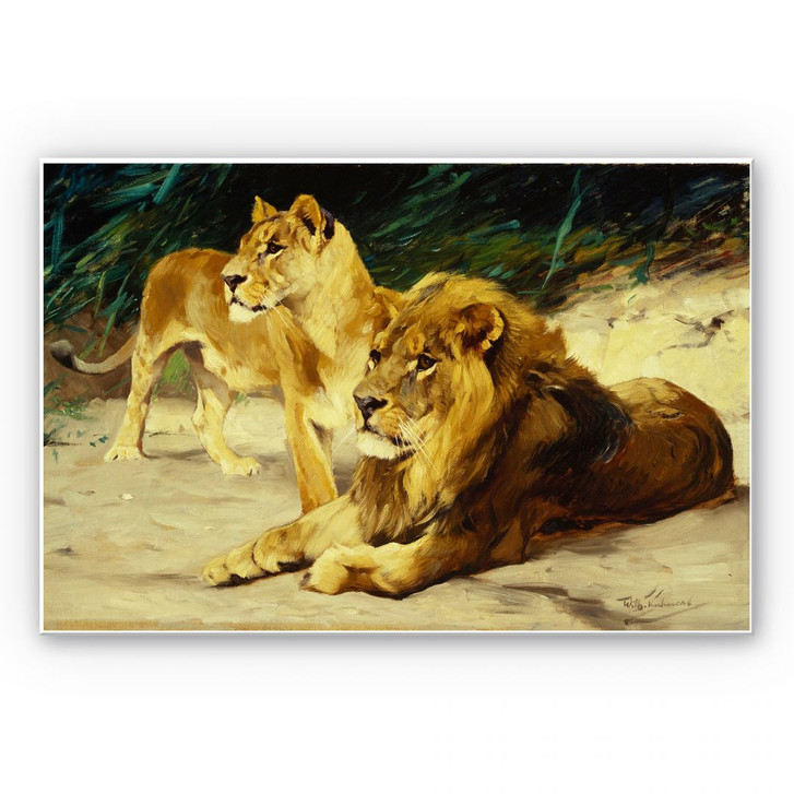 Hartschaumbild Kuhnert - Löwenpaar - WA130288