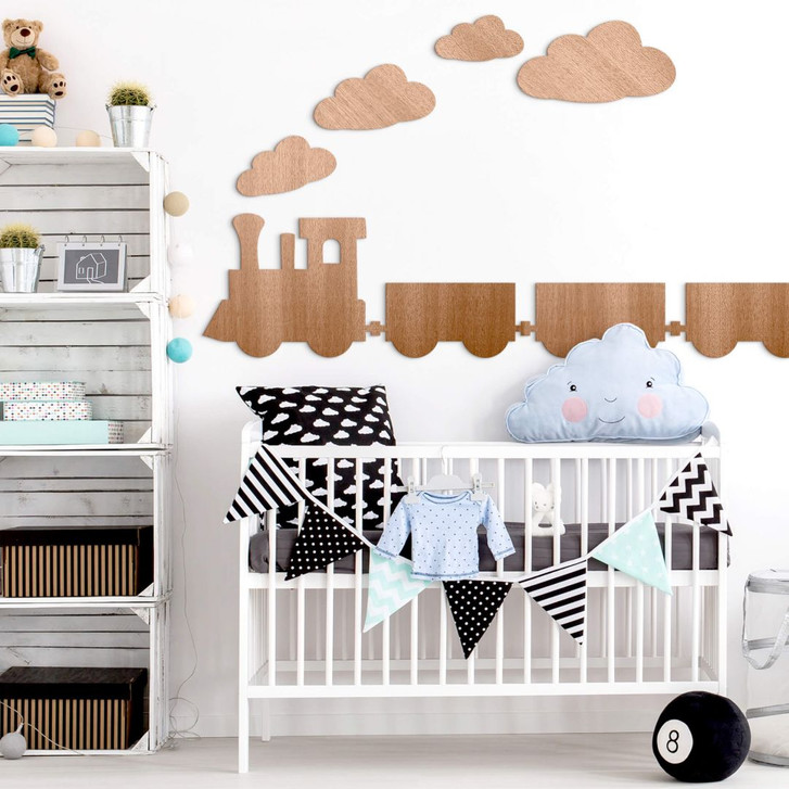 Holzkunst Mahagoni - Eisenbahn (4-teilig) - WA346719