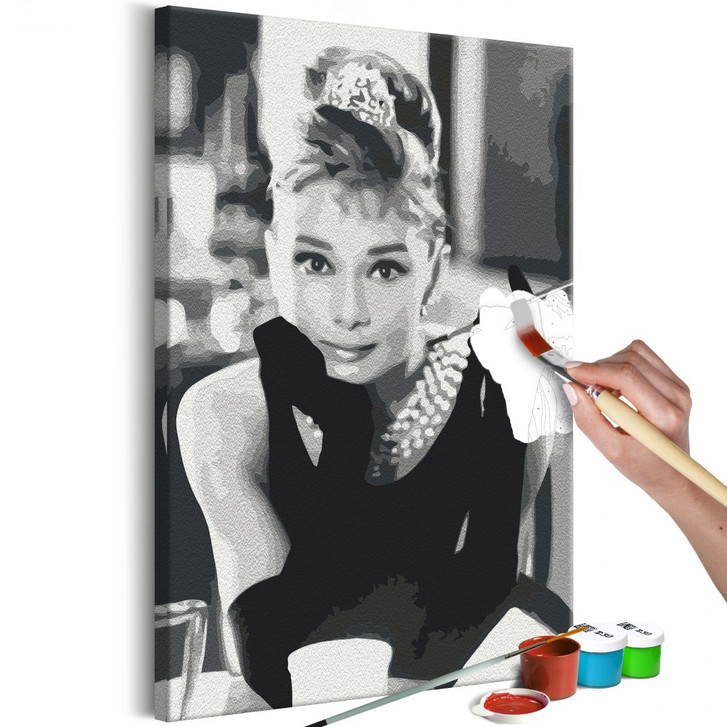 Malen nach Zahlen Leinwandbild - Elegantes Frühstück - 40 x 50 cm - mit Keilrahmen - bespannt - WA437952