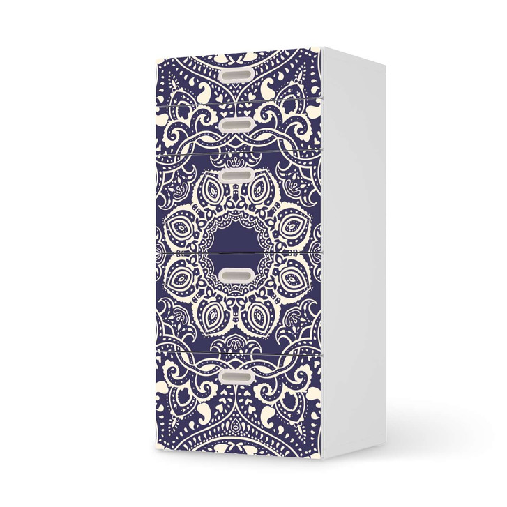 Möbel Klebefolie IKEA Stuva / Fritids Kommode - 5 Schubladen - Blue Mandala - CR113938