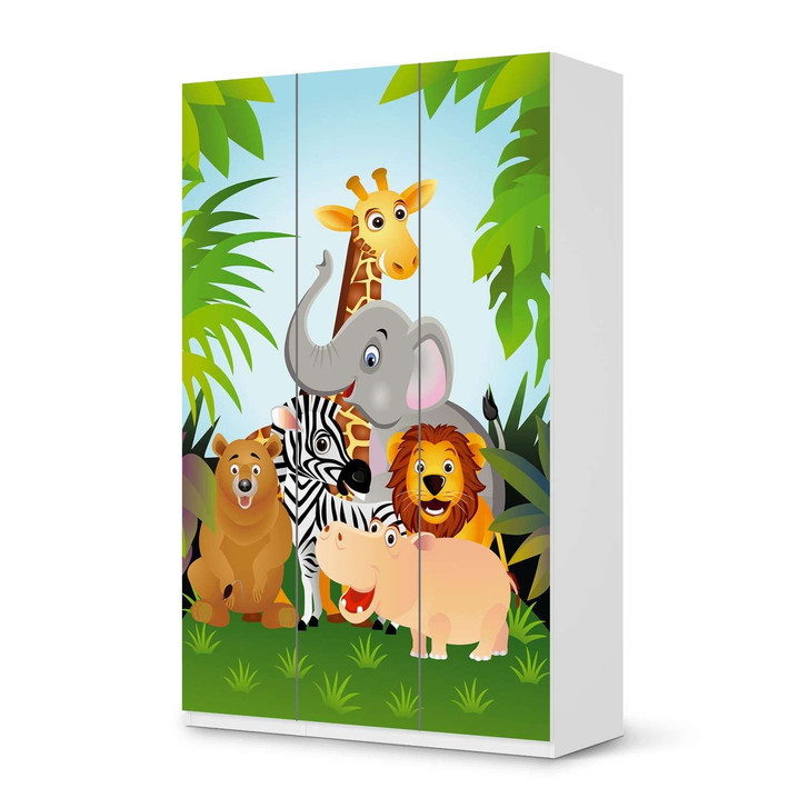 Möbelfolie IKEA Pax Schrank 236cm Höhe - 3 Türen - Wild Animals - CR118641