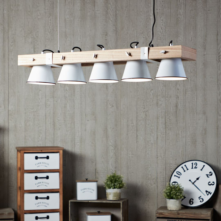Pendelleuchte Maria, beige, 115 x 95 cm, Holz Pendelleuchte - WA438834