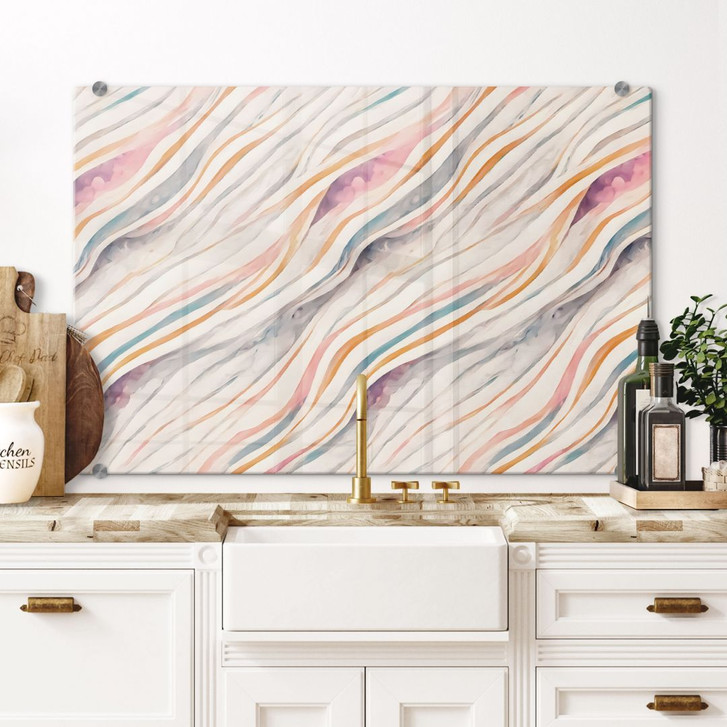 Spritzschutz Abstrakte bunte Wellen - Treechild - WA429055