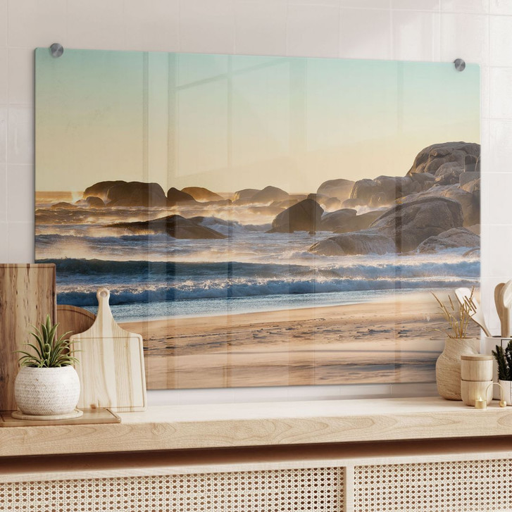 Spritzschutz Strandküste bei Sonnenaufgang in Afrika - Hugonnard - WA486081