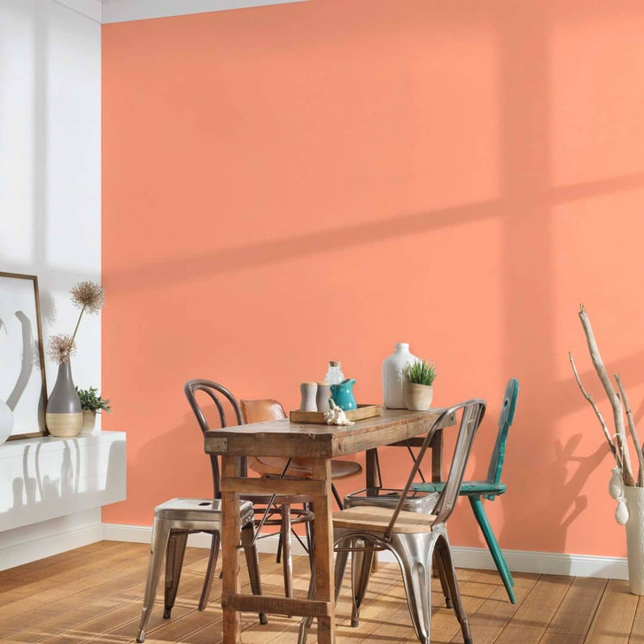 Vliestapete einfarbig Orange - Tapete mit glatter Oberfläche - Moderne Unitapete matt - WA396573
