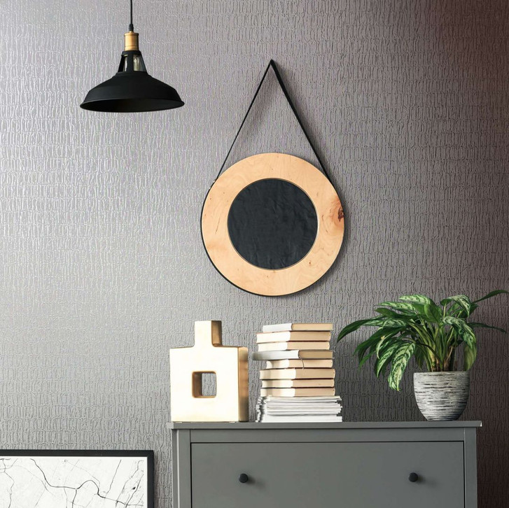 Vliestapete mit textilem Uni grau Struktur - WA445111