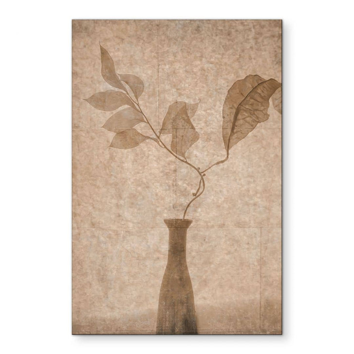 Wandbild Stillleben mit herbstlichen Blättern in Beige - Tokarev - Alu-Dibond - WA436232