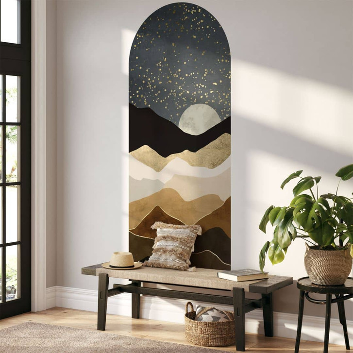 Wandtattoo Rundbogen Wandpaneel Goldene Sterne - SpaceFrog Designs - schmal - WA500873