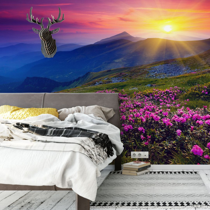 Fototapete Sonnenuntergang in den Bergen - WA227582