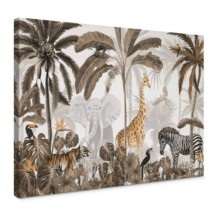 Leinwandbild Kikki Belle - Dschungel Jive - Sepia - WA403939