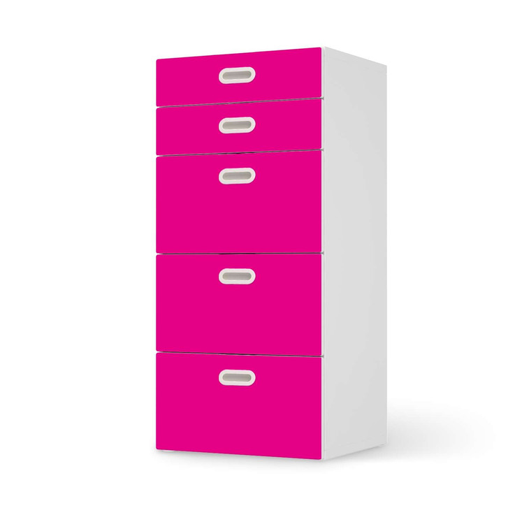 Möbel Klebefolie IKEA Stuva / Fritids Kommode - 5 Schubladen - Pink Dark - CR114004