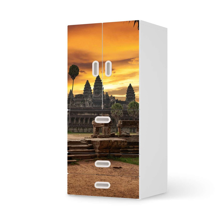 Möbelfolie IKEA Stuva / Fritids - 3 Schubladen und 2 kleinen Türen - Angkor Wat - CR117534