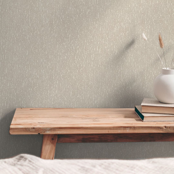 Strukturtapete in Putz-Optik Creme Grün Silber – Vliestapete mit Matt-Effekt - WA506852