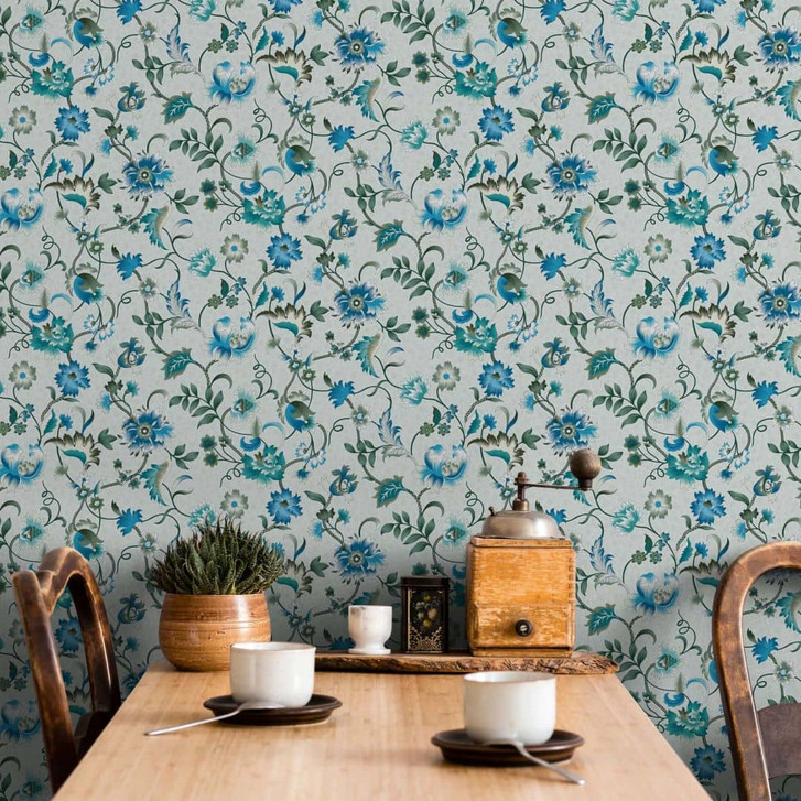 Vliestapete Blumen, Blätter Floral Natur in Grün - WA473218