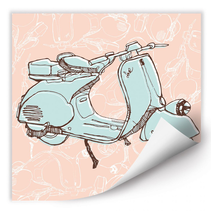 Wallprint Illustrated Vespa - quadratisch - WA184698