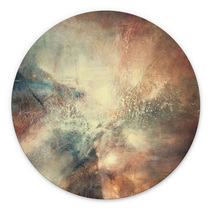 Wandbild Abstrakter Nebel im Goldlicht - Schmucker - Alu-Dibond Rund - WA492432