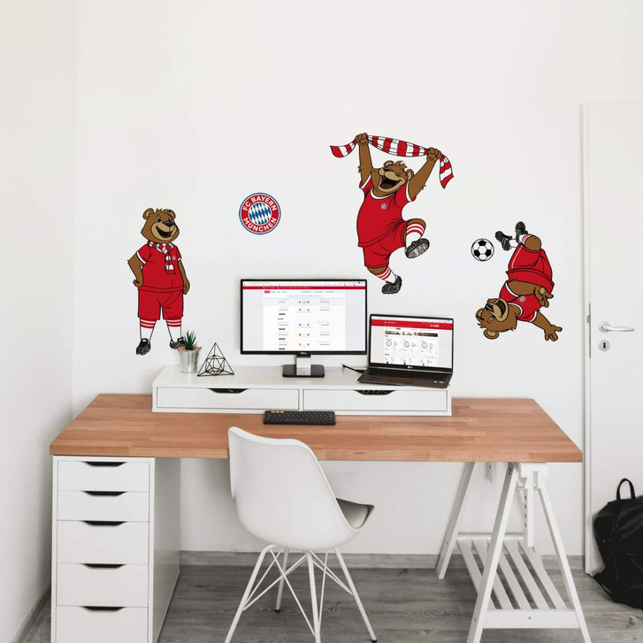 Wandsticker Wandtattoo FC Bayern Bernie Set (4-teilig) - 50x70cm - WA350761