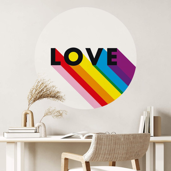 Wandtattoo LGBTQIA& Love Regenbogen - Rund - WA412918