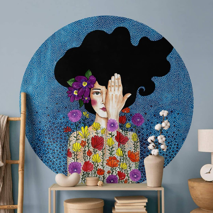 Wandtattoo Porträt - Erinnerungen verlieren Rund - Hülya - WA413328