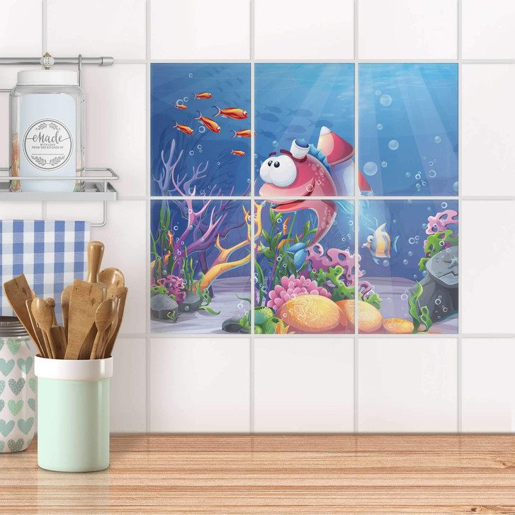 Fliesenaufkleber hoch - Bubbles - 6er Set - CR100489