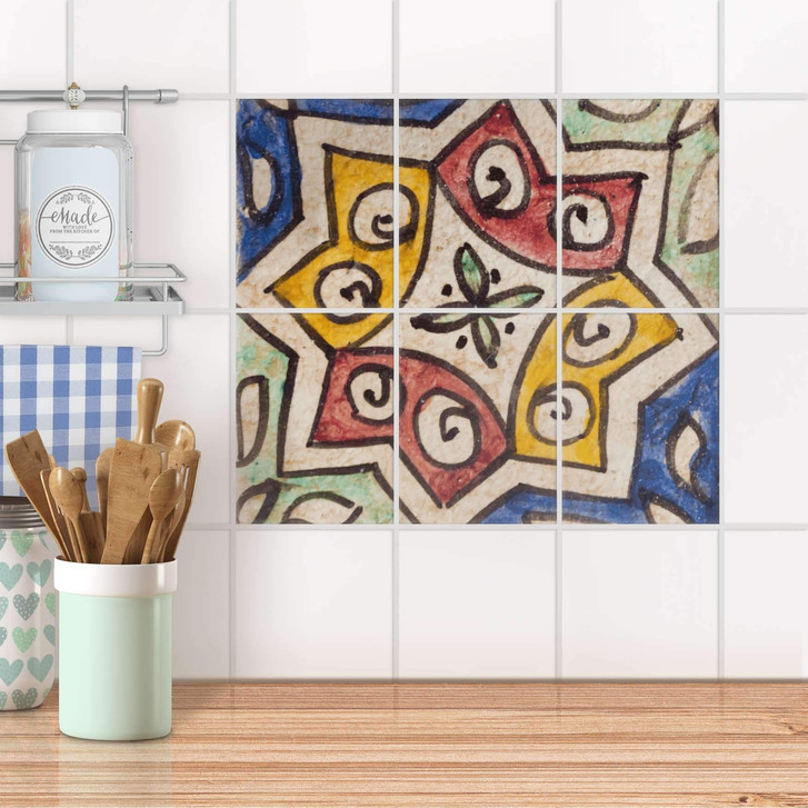 Fliesenaufkleber hoch - Spanish Tile 6 - 6er Set - CR100700