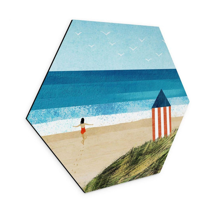 Hexagon Wandbild Urlaub am Meer mit Dünenblick - Rivers - Alu-Dibond - WA464990